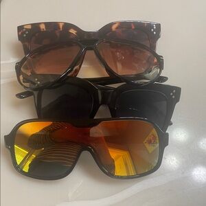 Mixed Sunglasses Set - Tortoiseshell, Black & Mirrored Amber Lenses